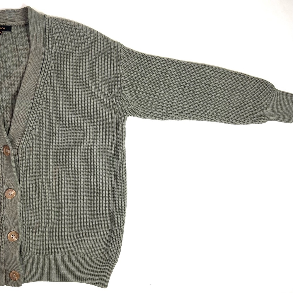 Quince Organic Cotton Oversized Boyfriend Cardigan Sweater Agave Green Size XS - Picture 12 of 14